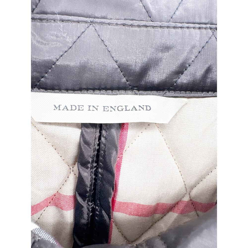 Burberry Brown Diamond Quilted Jacket Nova Check Lining Size Medium Button Coat - Picture 4 of 7